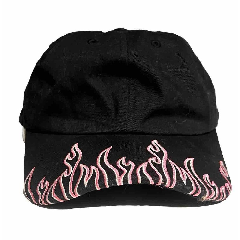 Vintage Guess Flames Strapback Hat Sean Wotherspoon Yeezy Y2K Skate Grunge JNCO